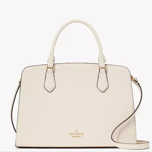 Kate Spade Ivory Off White Handbag Satchel Pebble Leather Purse Gold Trim NWT - Picture 2 of 13
